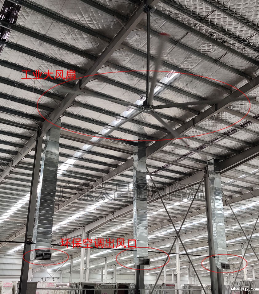 厂房降温扇机互补方案 高大工业车间降温通风福音
